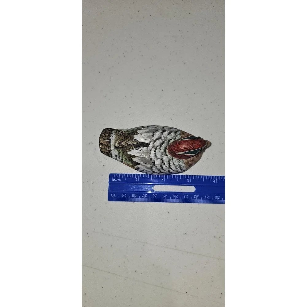 Vintage Penco Hand Carved Wood Duck Figurine New Bedford Mass Made in Hong Kong